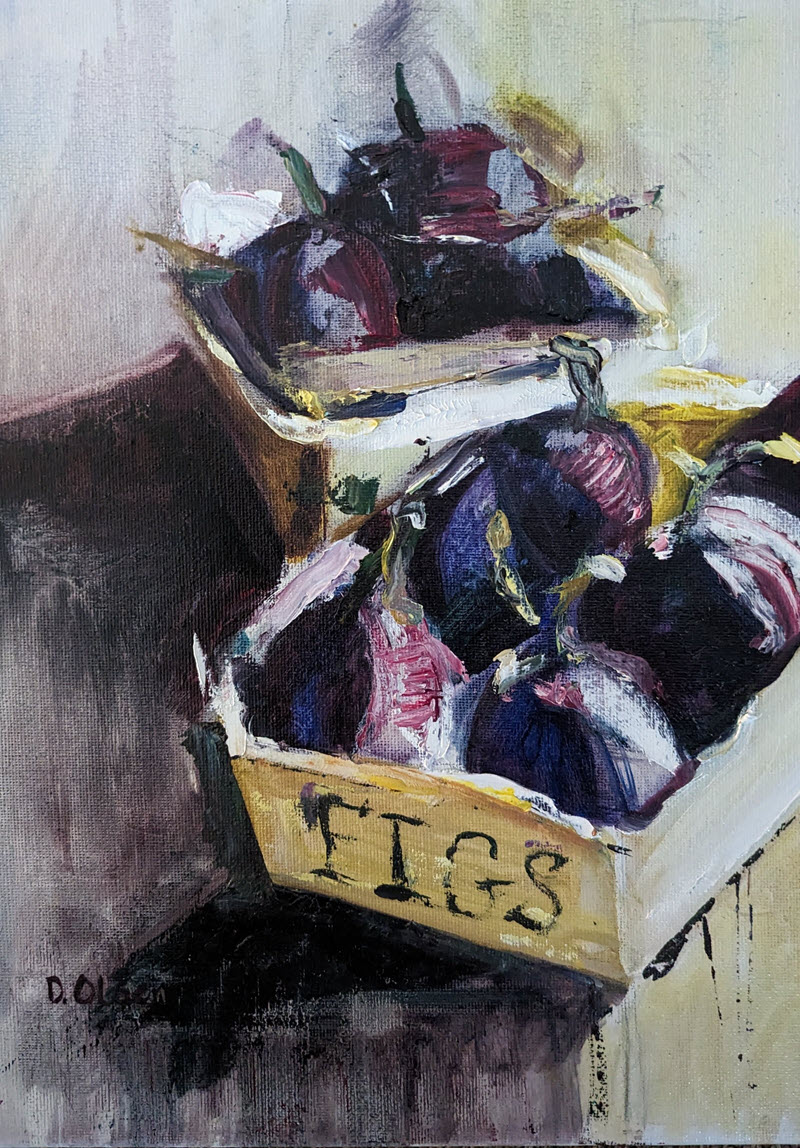 Fabulous Figs, an abstract oil painting by Dana Olsen